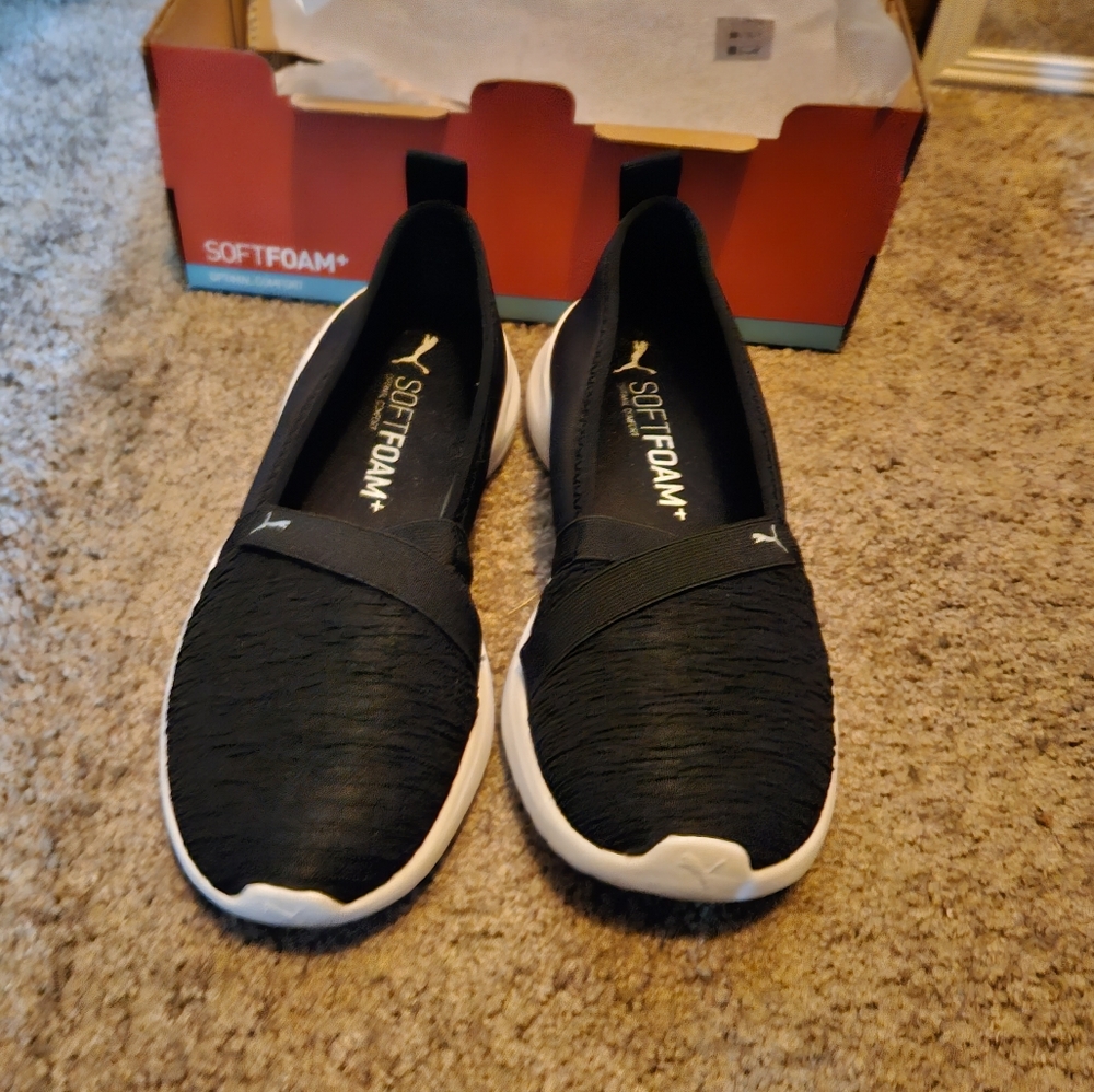 Puma Adelina black slip-on shoes